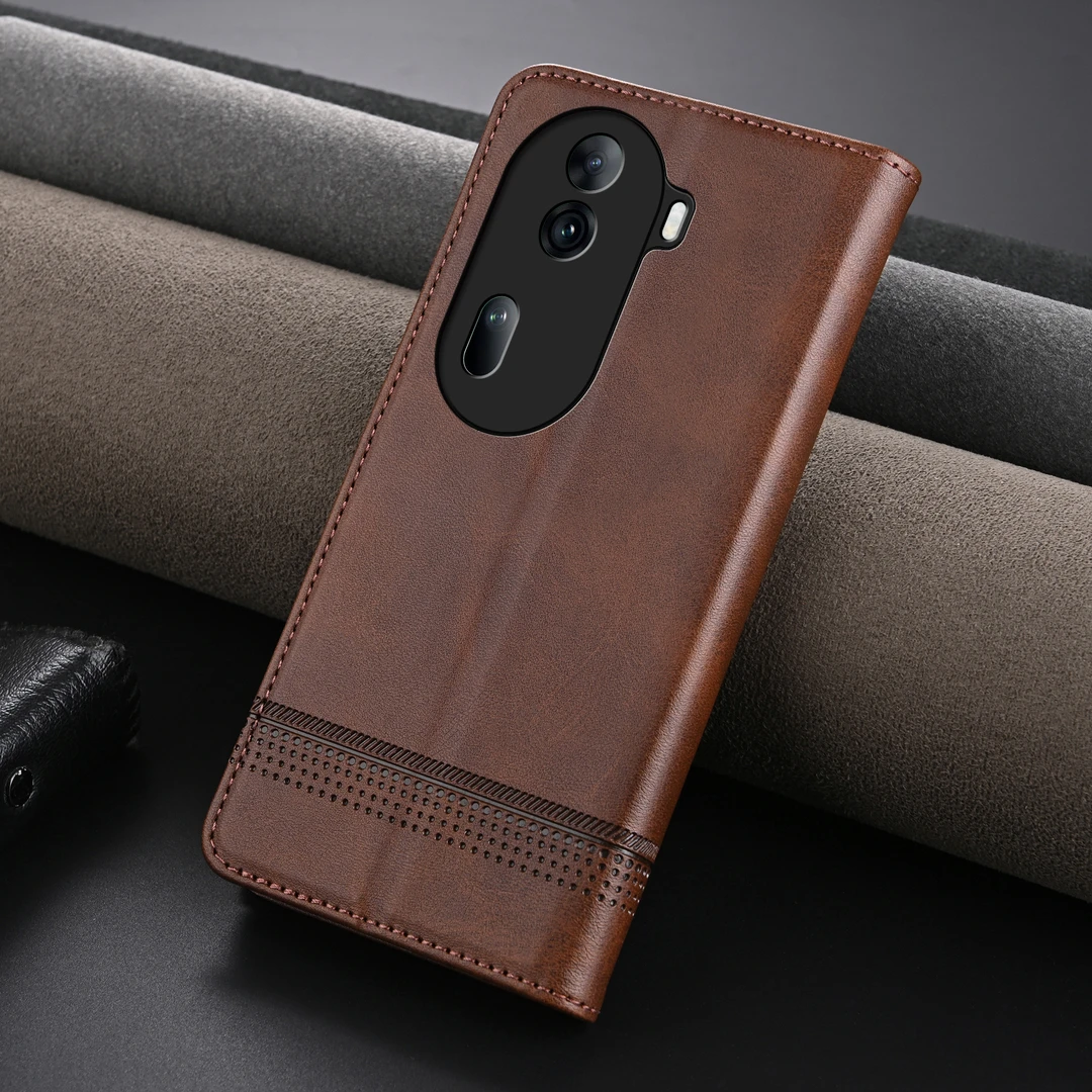【高档牛纹+磁吸翻盖皮套】适用OPPO Reno11/Pro手机壳商务全包