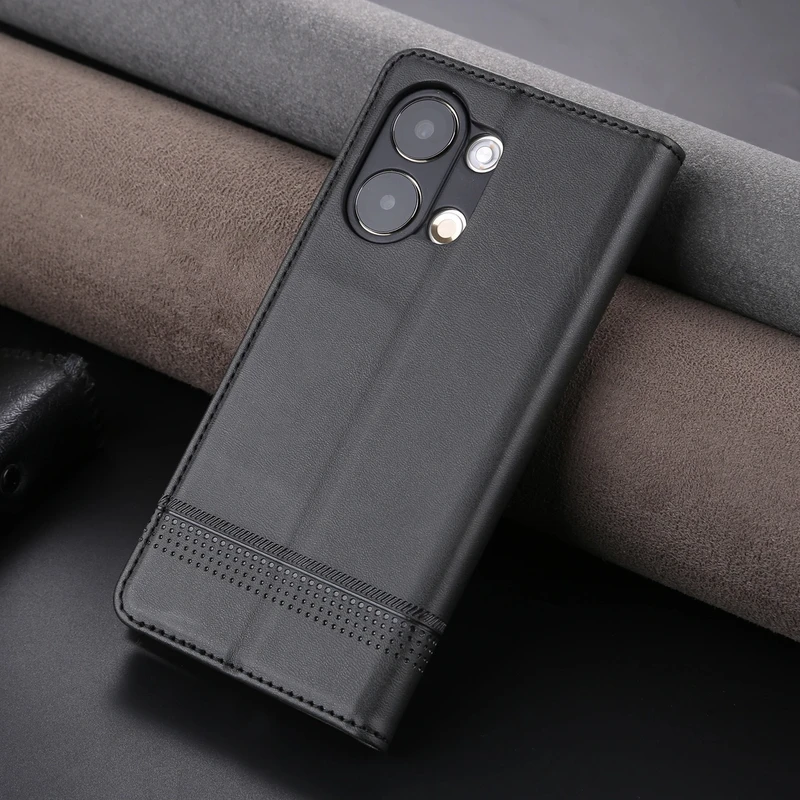 【高档牛纹+磁吸翻盖皮套】适用OPPOReno9手机壳男女商务全包防摔