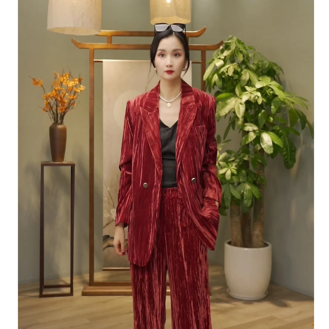 【韩然然原创设计】秋冬复古名媛时尚显瘦套装 33250078 气质设计感