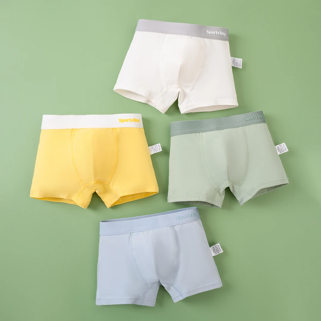 男童棉秋冬内裤儿童小中大童青少年柔软平角棉四角裤舒适