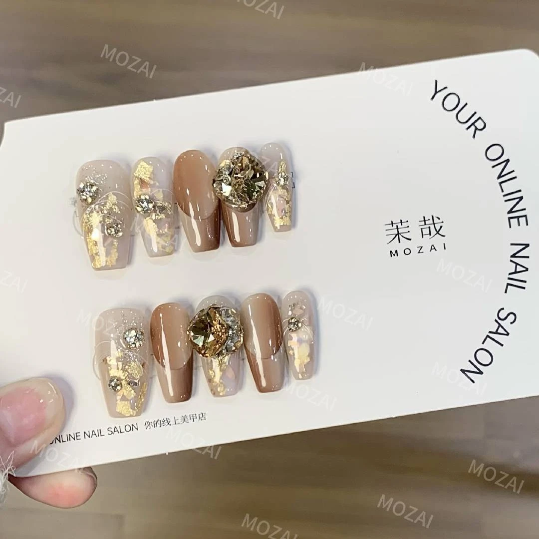 茉哉高定【施家全华/秋意浓】纯手工定制美甲拆卸穿戴甲A3188