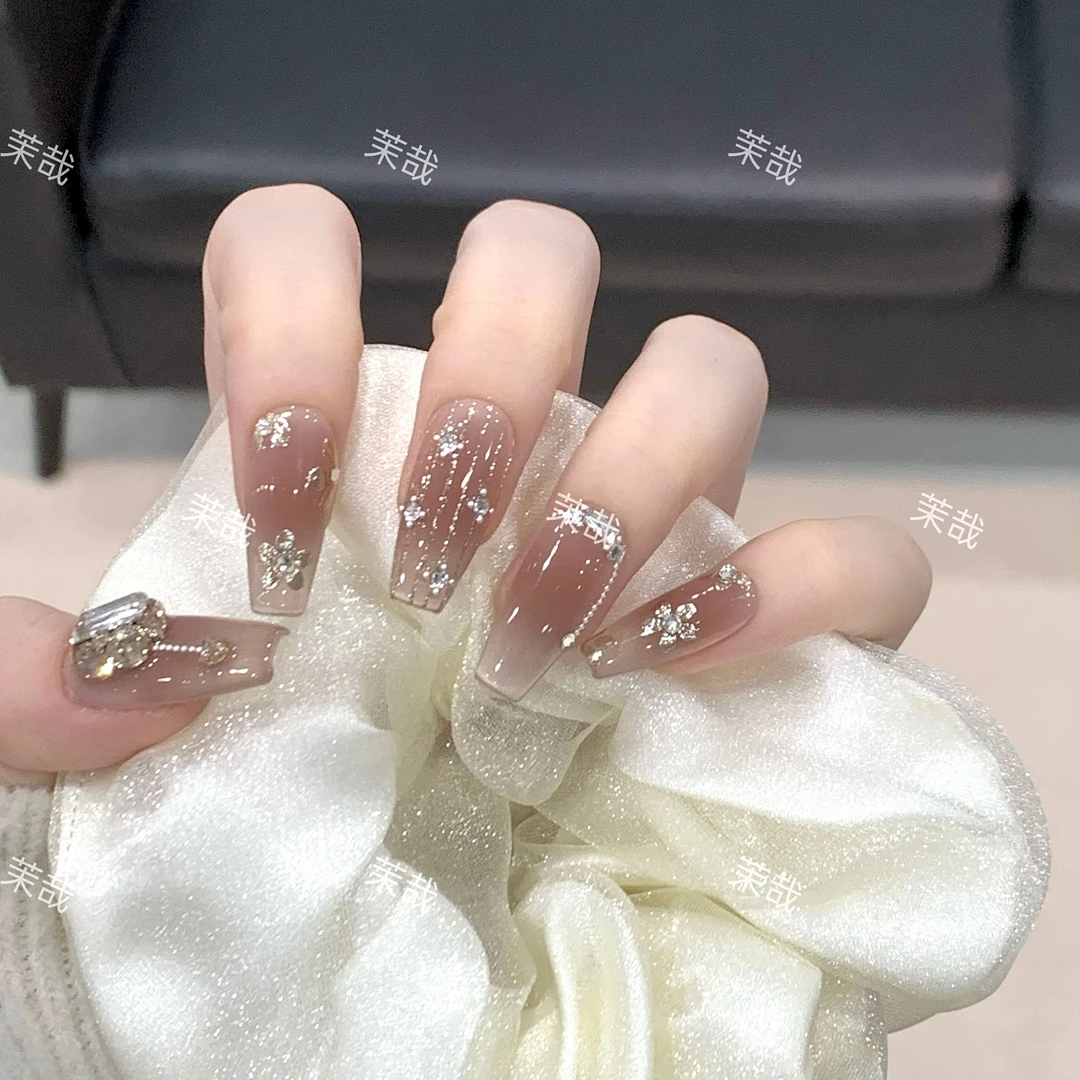 茉哉【桃花雨】纯手工定制拆卸穿戴甲A3418