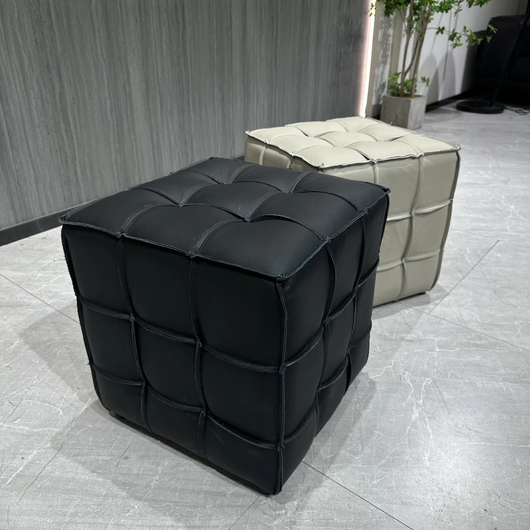 小型沙发简约现代经济魔方凳沙发单人牛皮沙发皮客厅实木皮凳皮质