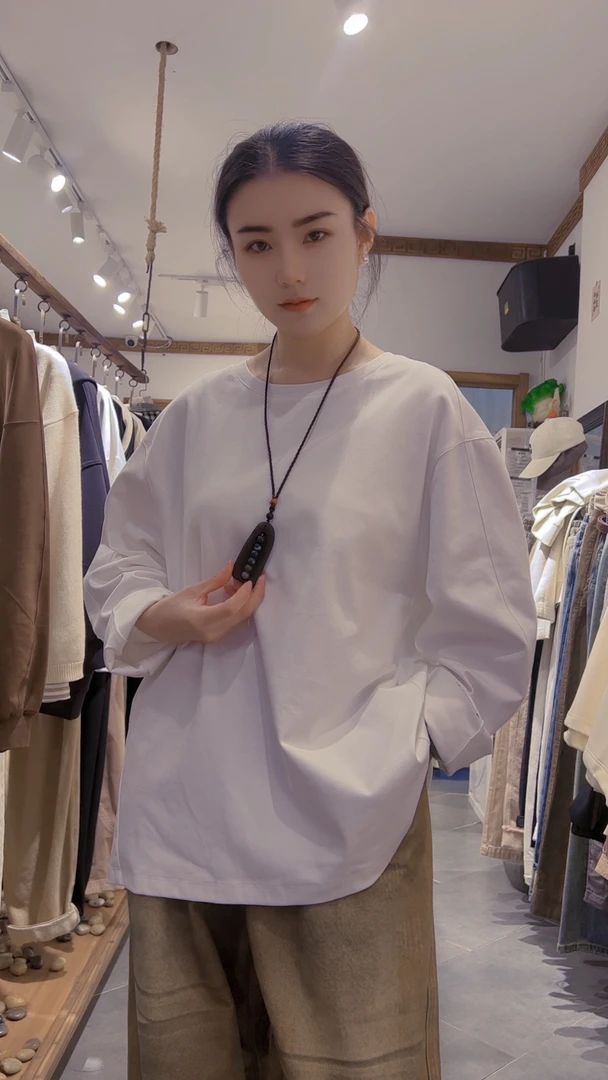 竹林石屋长袖T恤