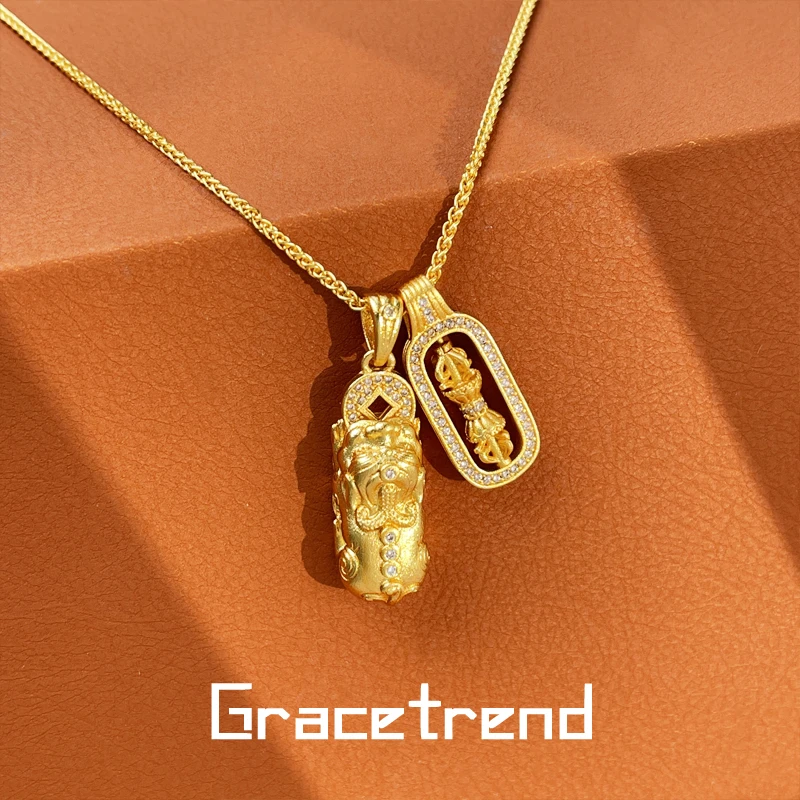Grace trend 铜项链 貔貅金刚杵坠链潮流精致项链素款PJ-410