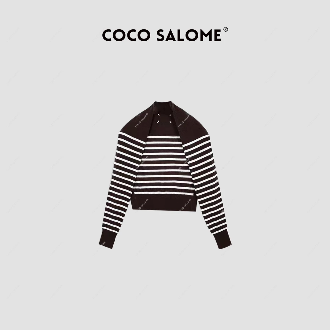COCO SALOME【羊毛披肩】时尚休闲百搭条纹披肩