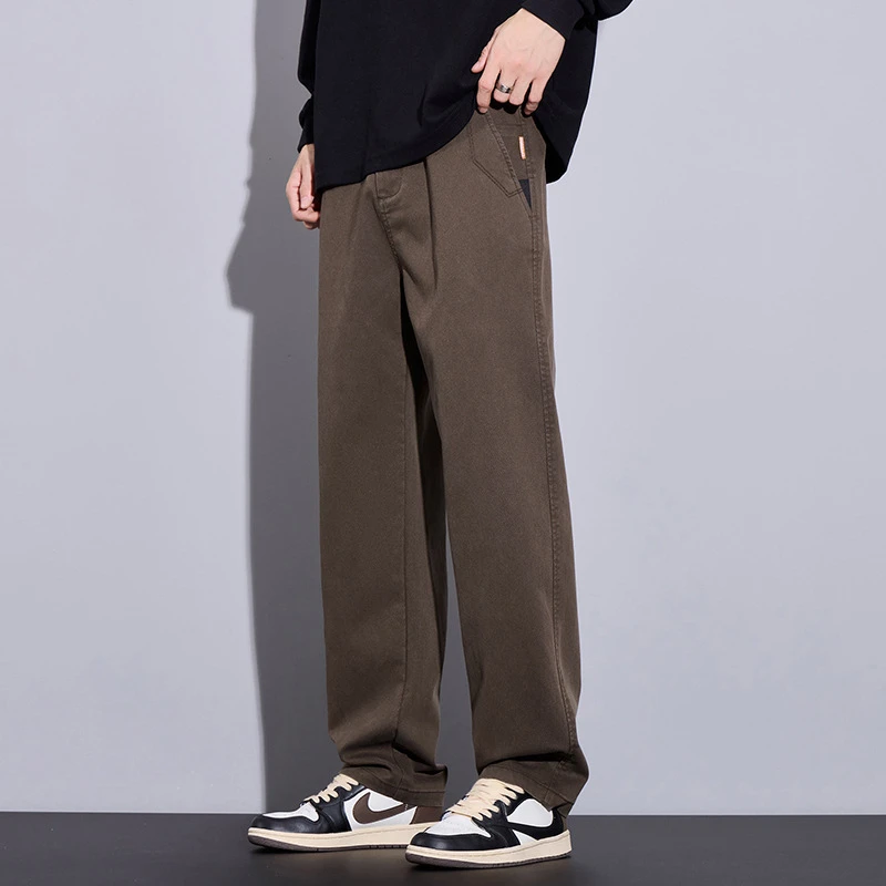 经典色系休闲裤男 抗皱易打理 松紧腰宽松百搭时尚垂感莱赛尔裤子