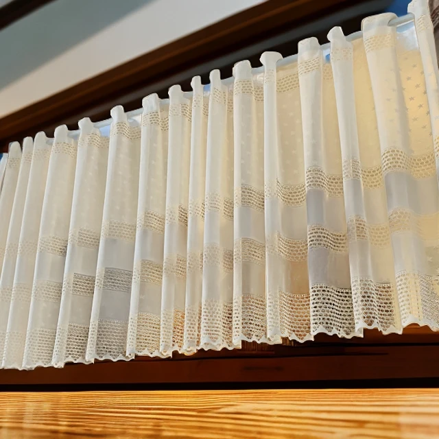 英式米色蕾丝半帘咖啡帘门帘窗帘橱隔断卧室厨房飘窗半截成品柔软