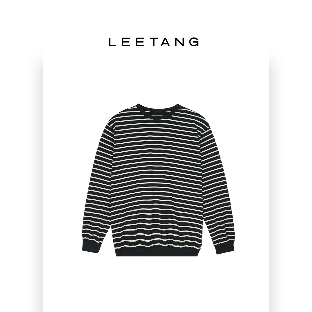 【LEETANG】螺纹袖口条纹长袖T恤LT-Y02