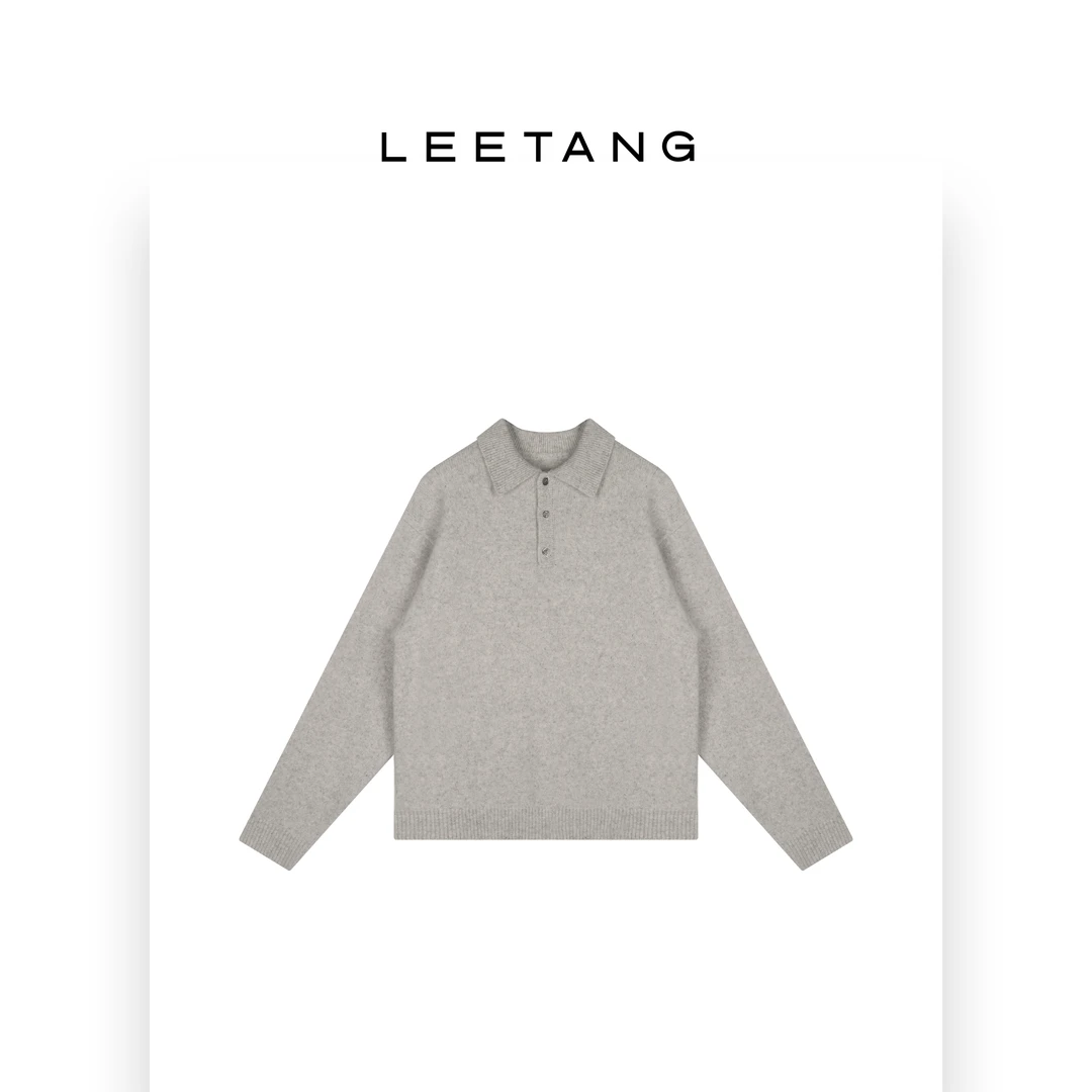 【LEETANG】半开衫套头翻领羊毛衫LT-W33501