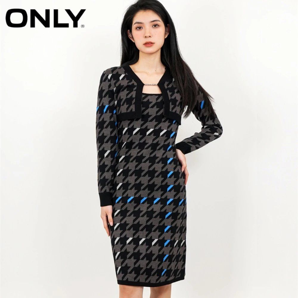 ONLY设计感潮流气质显瘦针织套装连衣裙女|123146022