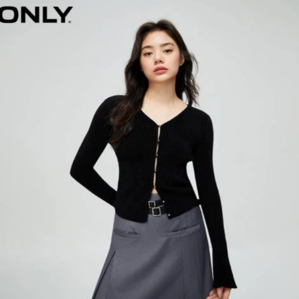 【辛小北专属】ONLY秋冬时尚浪漫经典修身V领长袖针织衫|123413006