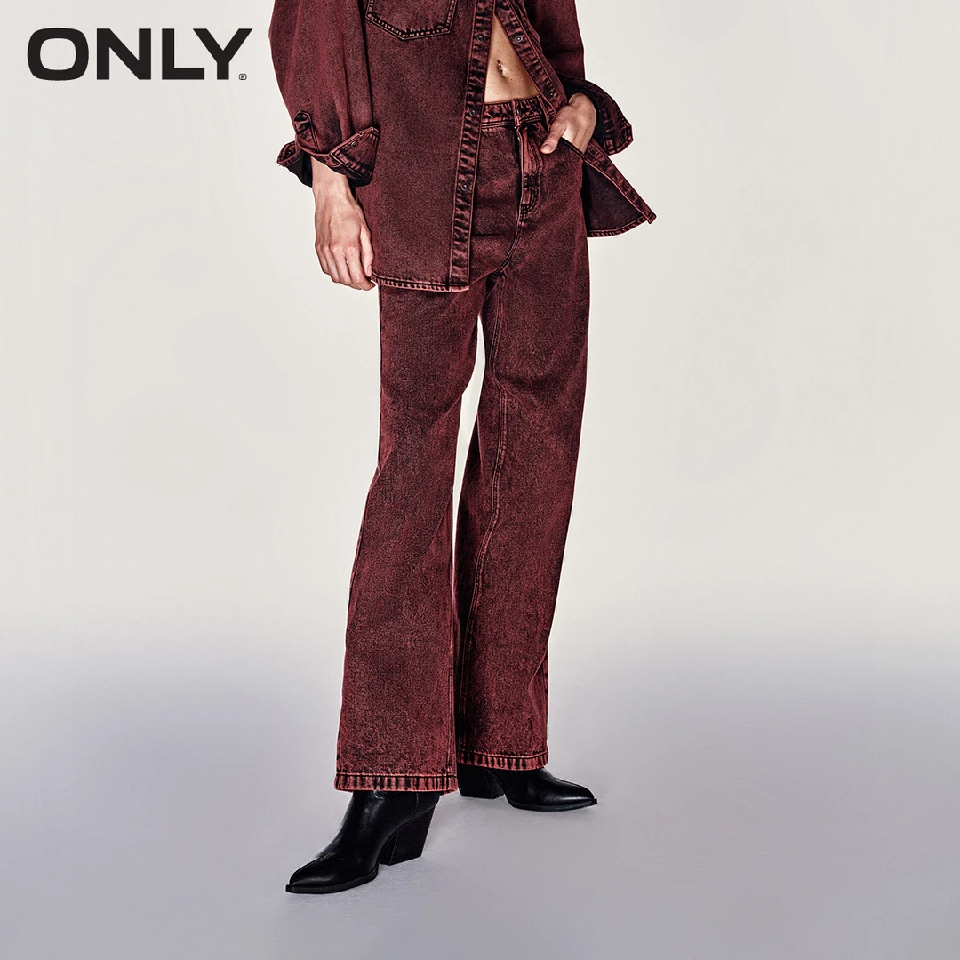 ONLY新款百搭高腰直筒老爹裤长裤牛仔裤女|123432093