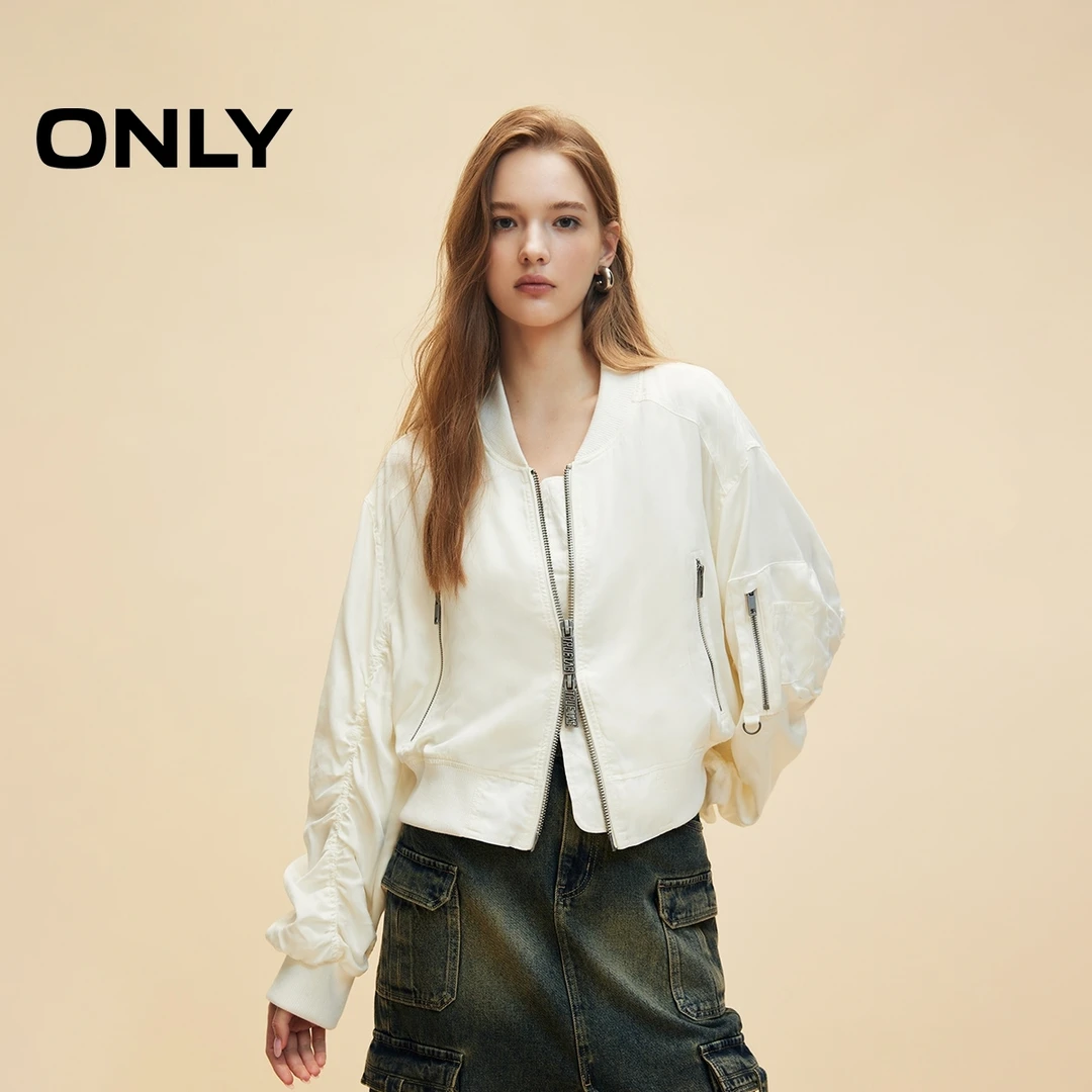 ONLY2025秋季新款潮酷百搭OVERSIZE落肩短款外套女|124336027