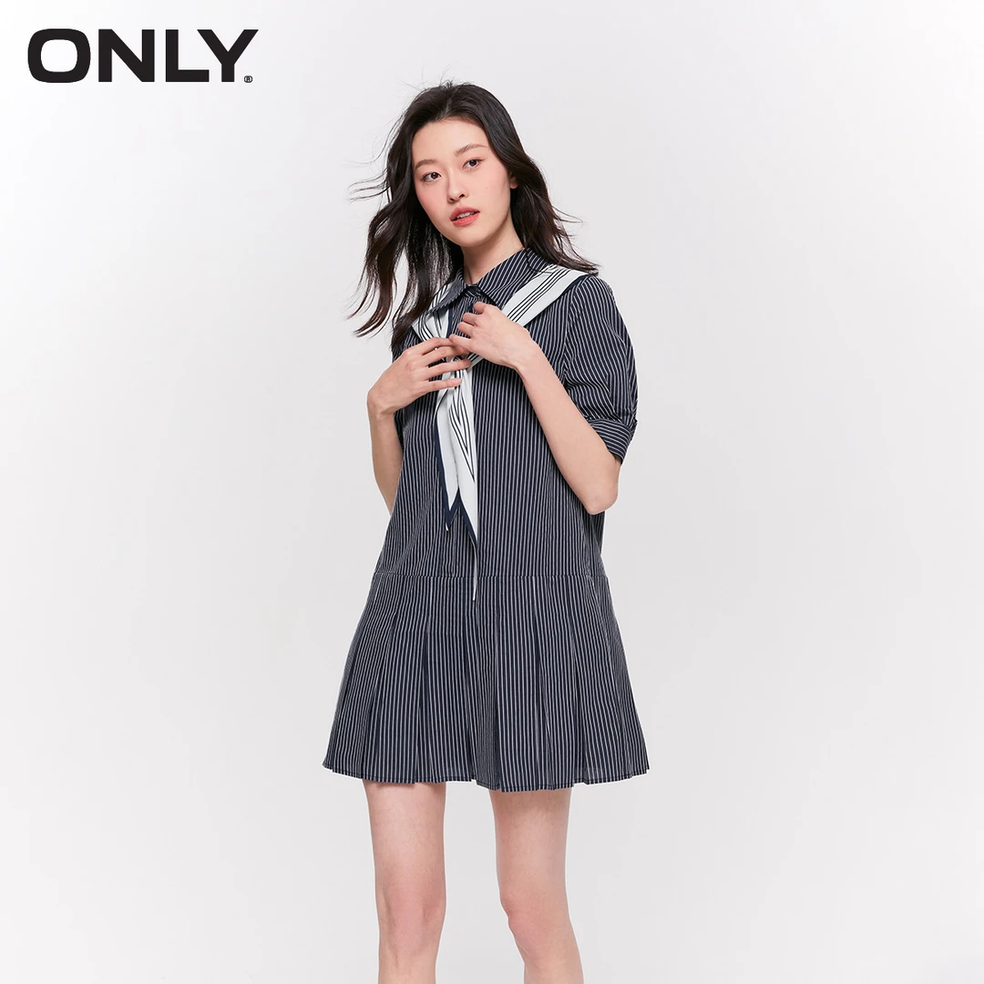 ONLY春夏休闲短款百褶连衣裙女|123207102