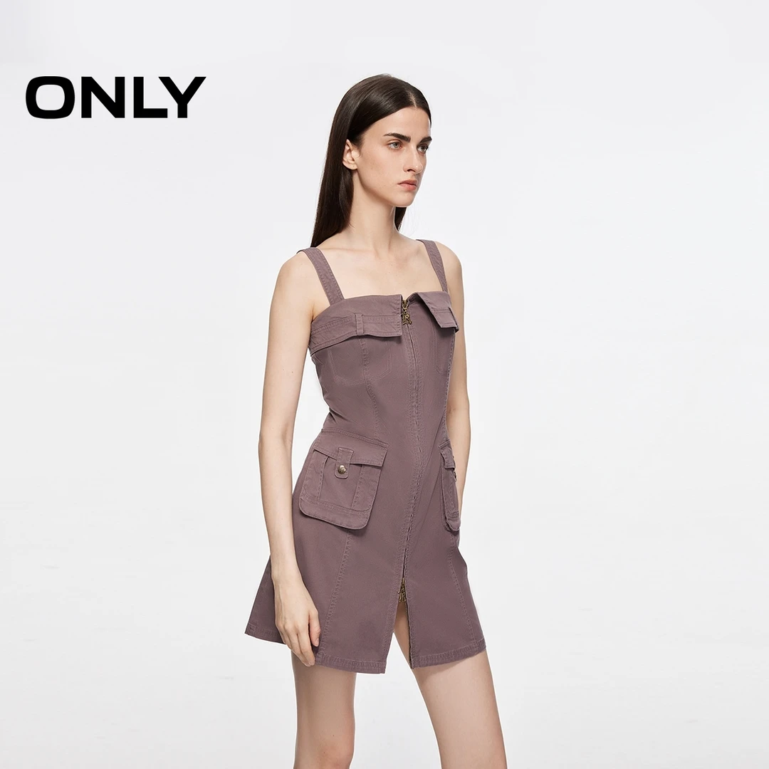 ONLY2025初秋新款时尚潮流显瘦工装风吊带短裙连衣裙女|124307019