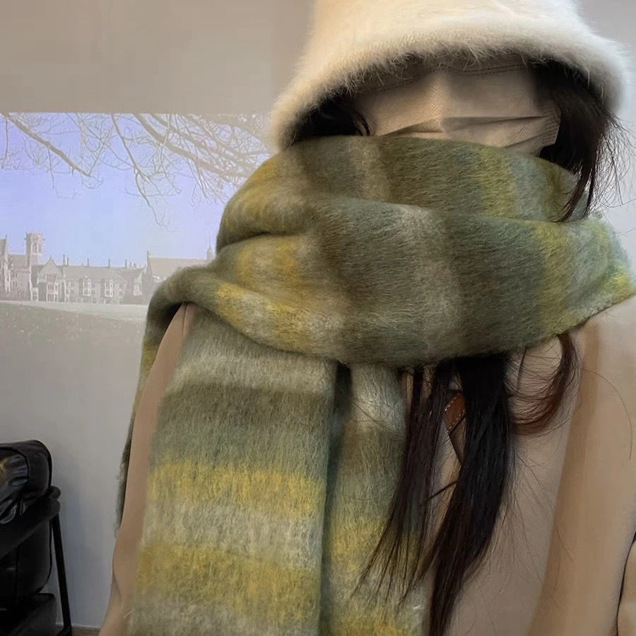 400-499时尚冬季格纹围巾拍1发2