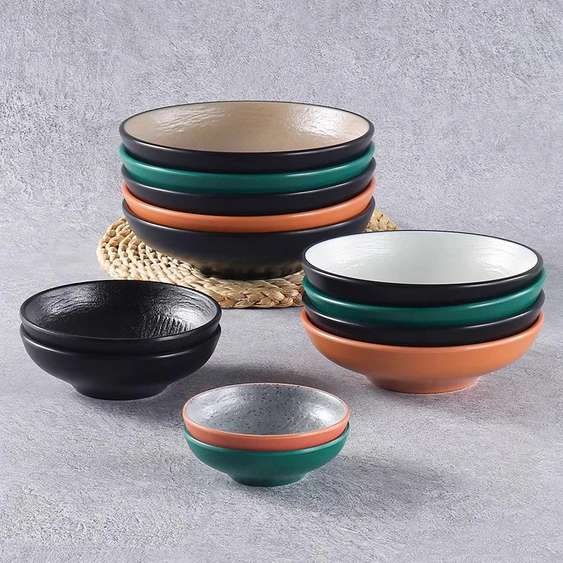 日式密胺斗笠创意浅口碗沙拉碗汤碗拌面碗菜碗商用意境菜餐具饭碗