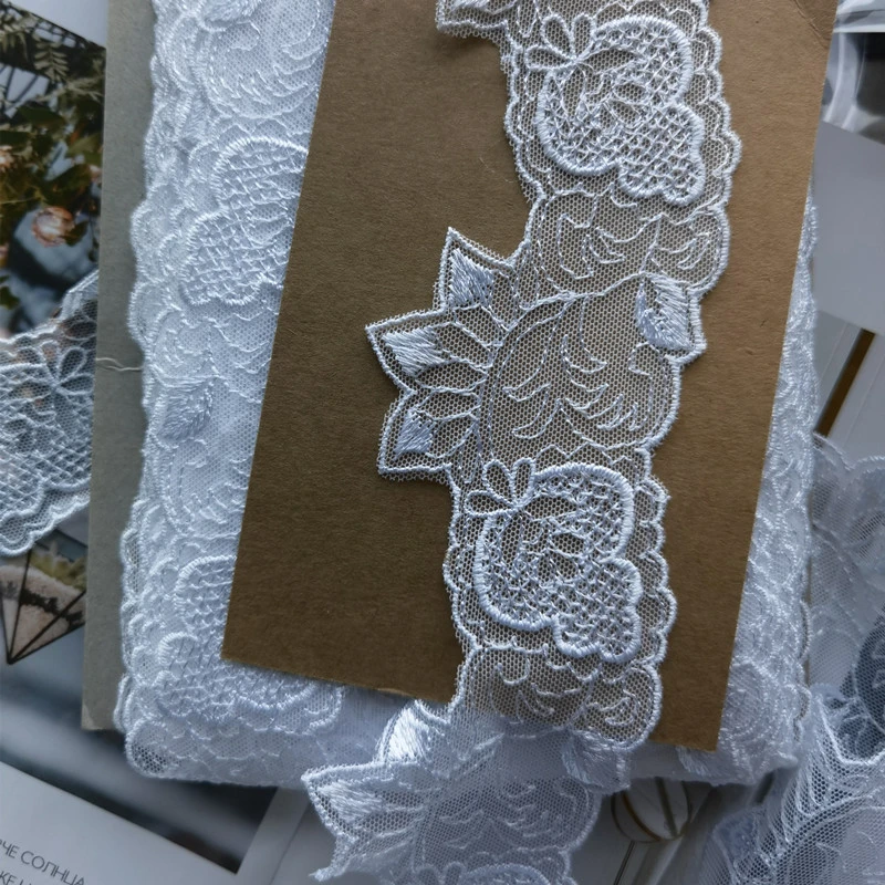 24米整卷白色蕾丝刺绣花边辅料微瑕清仓包邮
