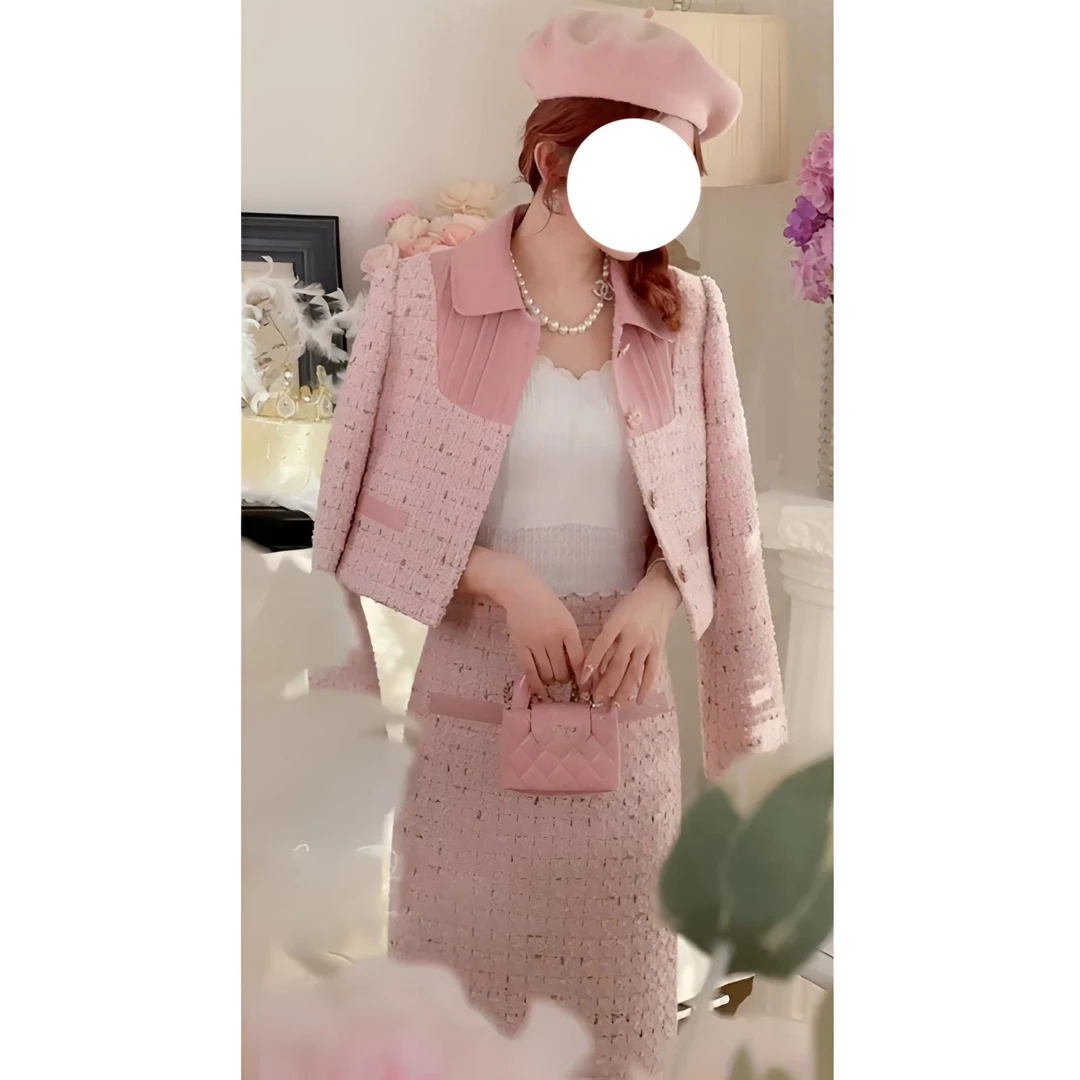 小香风高级名媛时尚套装女装秋冬新款御姐外套半身裙两件套10017