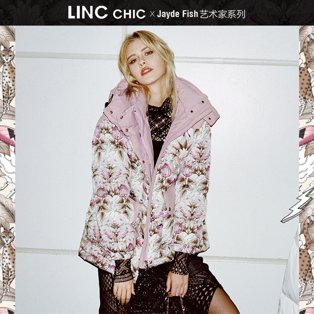 LINCCHIC/金羽杰设计师联名花型面包感羽绒服Y21602293