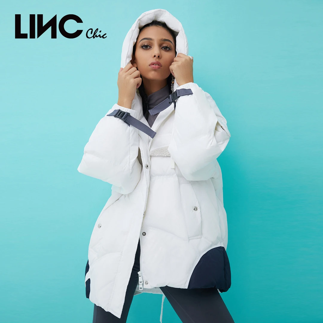 LINCCHIC金羽杰潮酷连帽羽绒服Y21802258