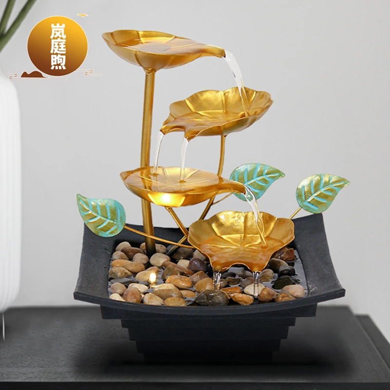 慕之家居简约客厅装饰品流水摆件中式新年高档玄关循环喷泉工艺品