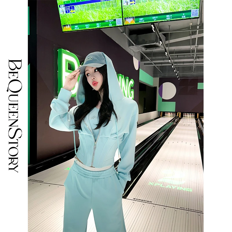 余潇潇【悦动青春】气质时尚休闲百搭背心&外套&休闲裤三件套装