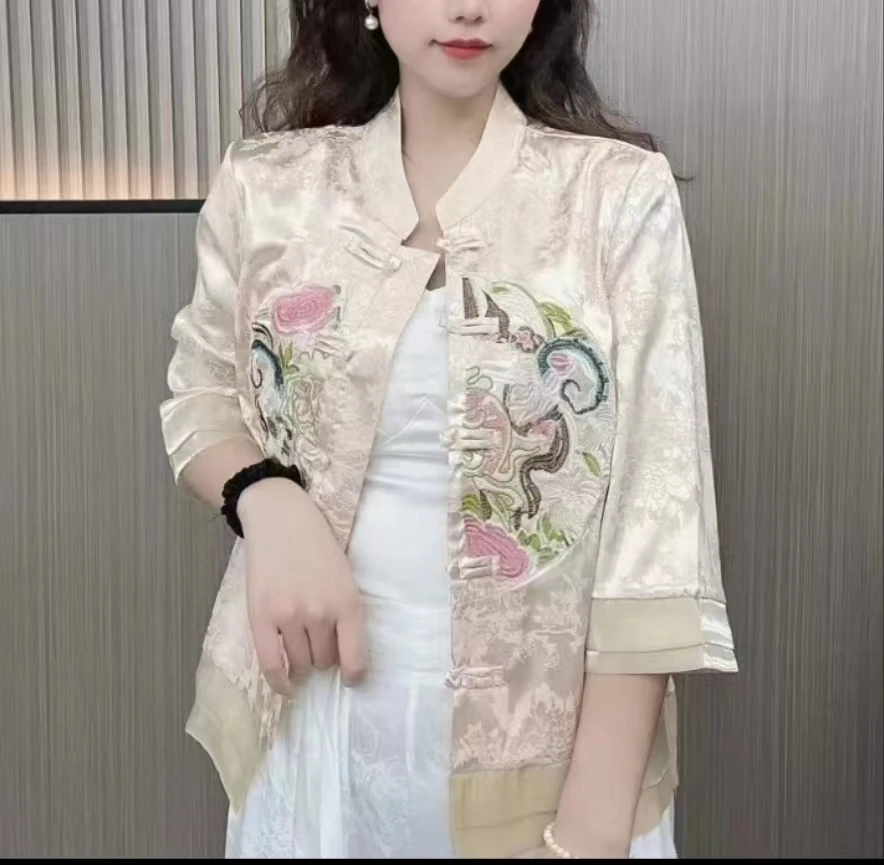 867新中式设计师重工刺绣气质外套女士