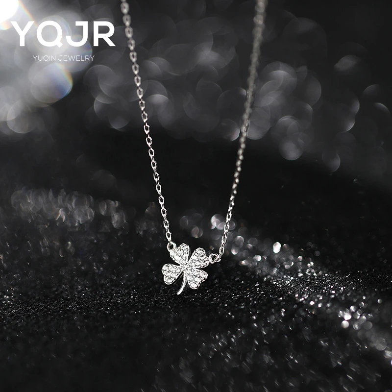 YQJR 钛钢项链 四叶草项链女小众轻奢气质幸运叶子锁骨链送女友潮