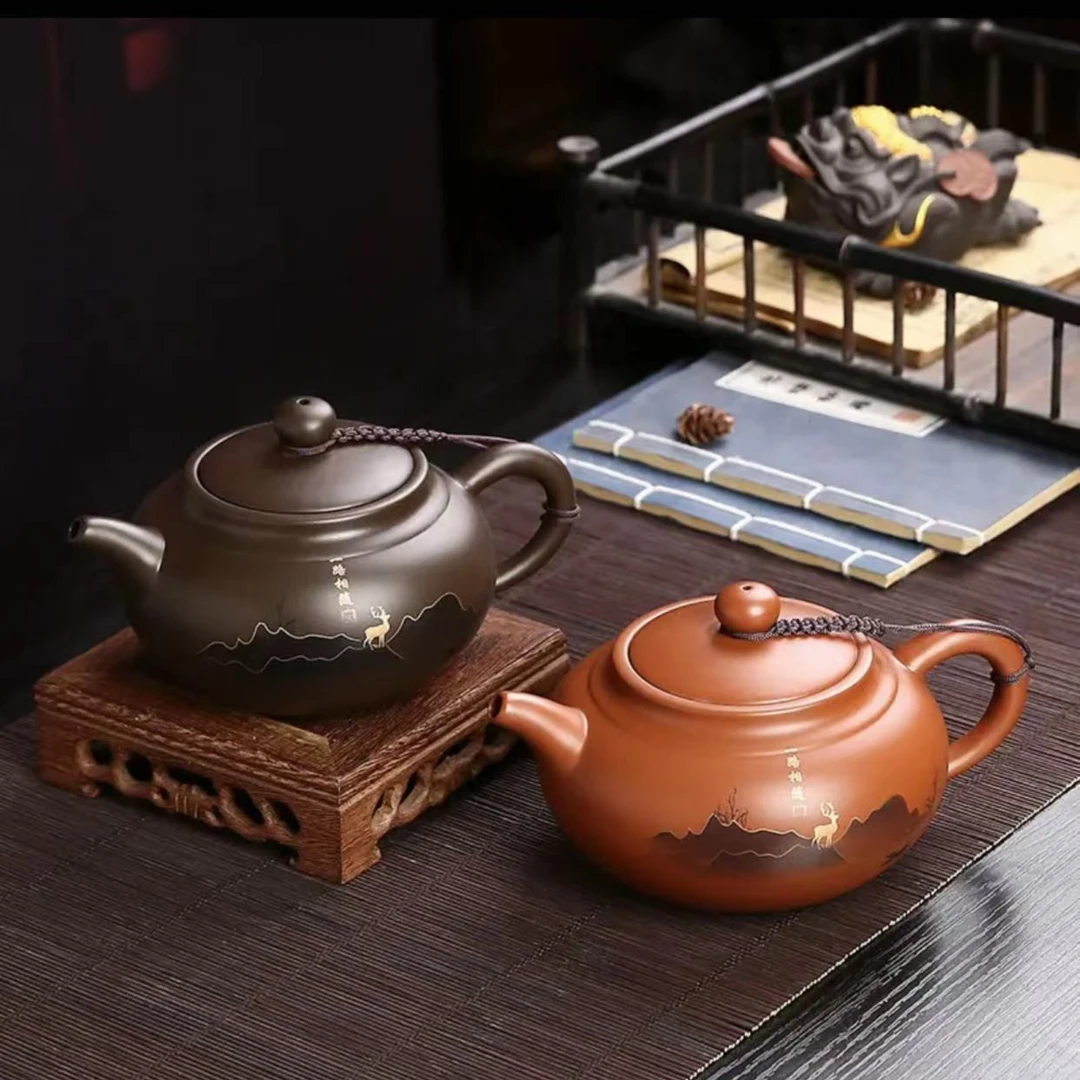 原矿紫砂壶正宗大容量朱泥紫泥仿古壶家用泡茶壶茶具单壶 400毫升