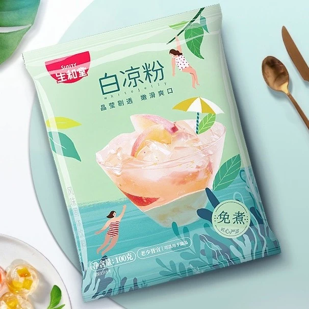 生和堂白凉粉100g冰粉粉家用自制果冻粉免煮凉盒装粉奶茶店原料粉