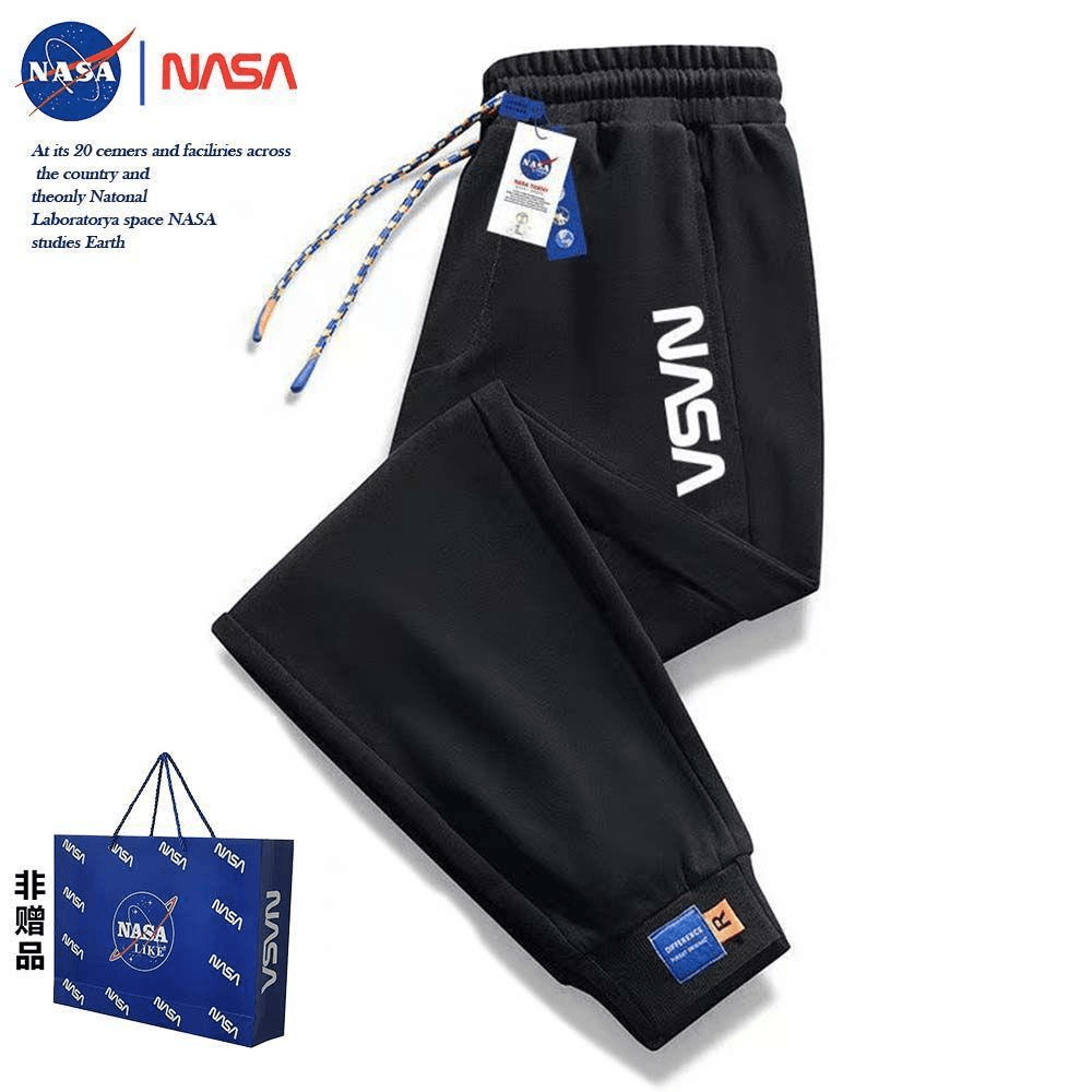 NASA联名英文标长裤秋天裤子宽松男运动裤束脚nasa长裤户外休闲裤
