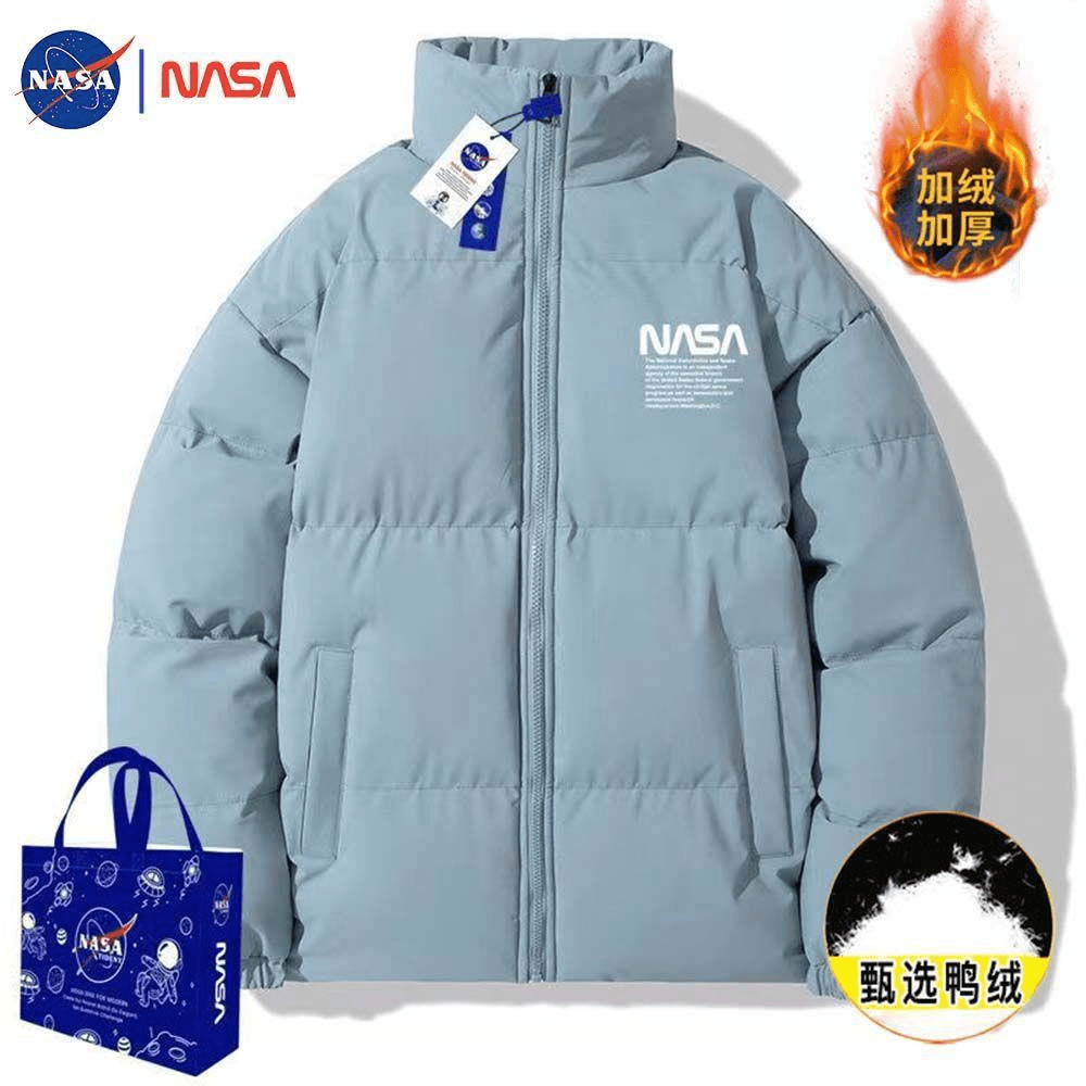 NASA联名棉服冬季加绒上衣宽松设计感大码保暖男生加厚外套百搭