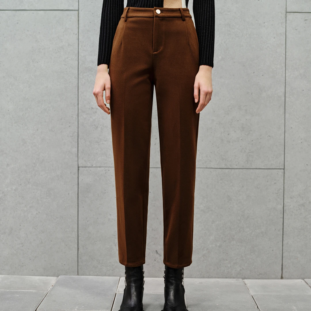 【琥珀流光】恩裳冬装舒适透气梭织休闲裤简约显瘦小脚裤9C63520020