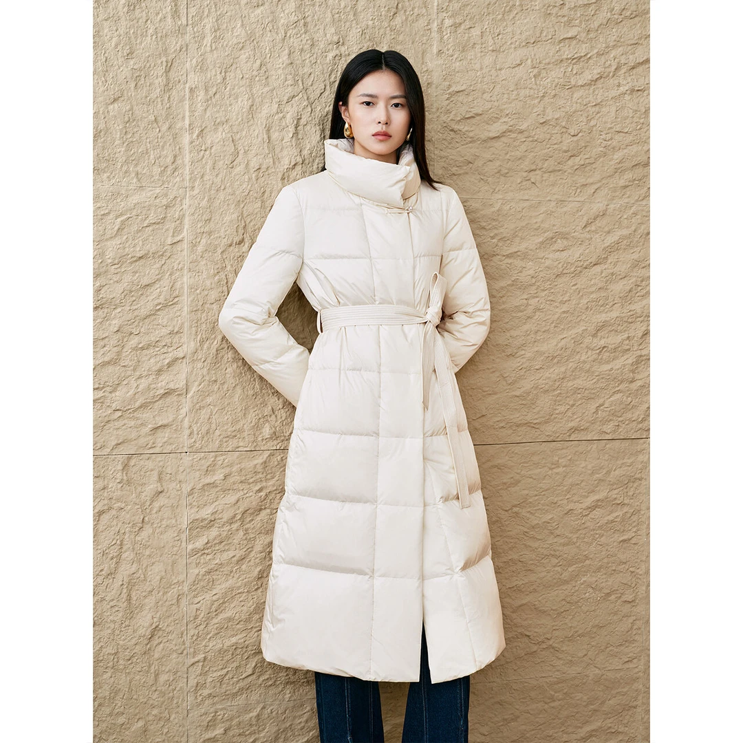 【新中式】INSUN恩裳25新款时尚方块绗缝长款羽绒服9C65108500