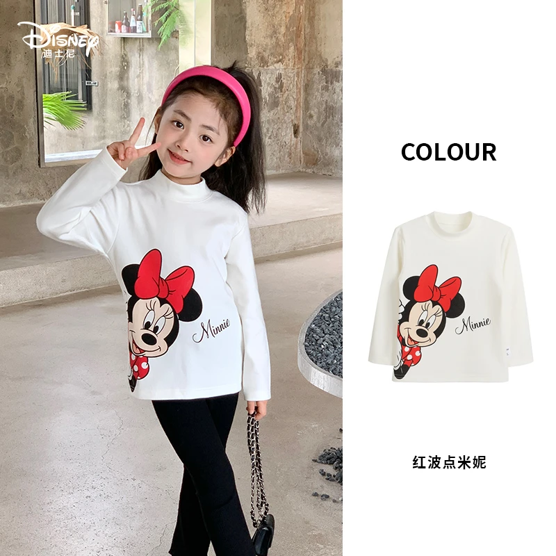 Disney/迪士尼秋冬印花圆领卡通百搭半高领男女童打底衫儿童