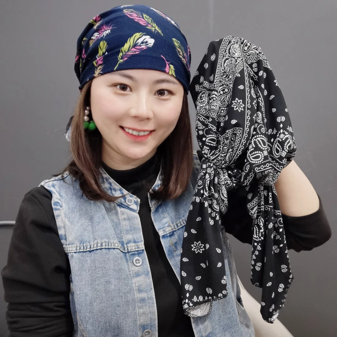 【加大版】时尚帽子男女同款包头帽柔软大号飘带帽