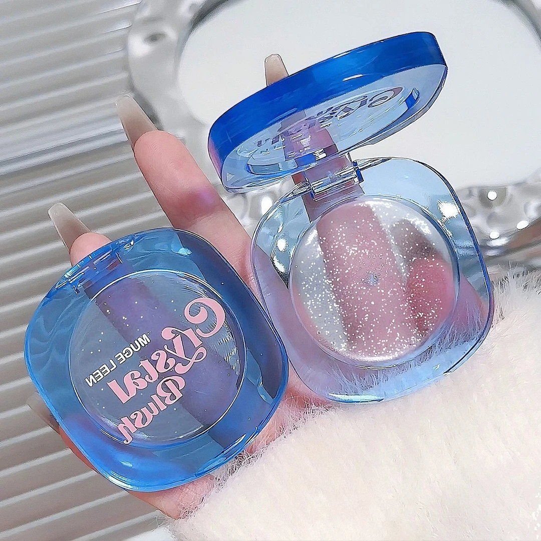 MUGE LEEN透明水晶腮红盘温感变色自然提亮元气少女伪素颜腮红膏