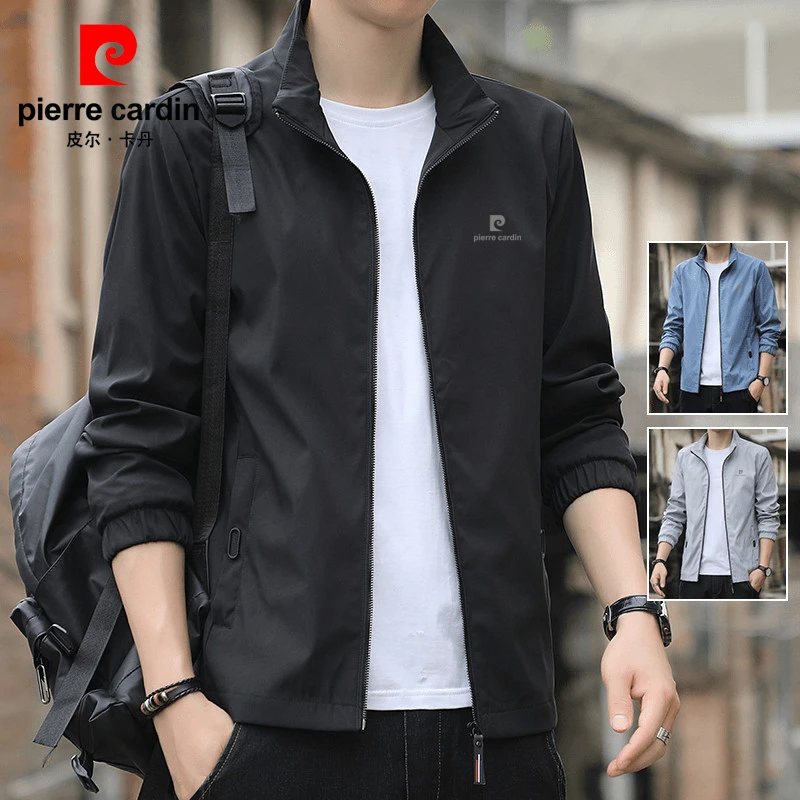 皮尔卡丹外套男春秋款2024新款春季行政夹克男士宽松立领休闲衣服