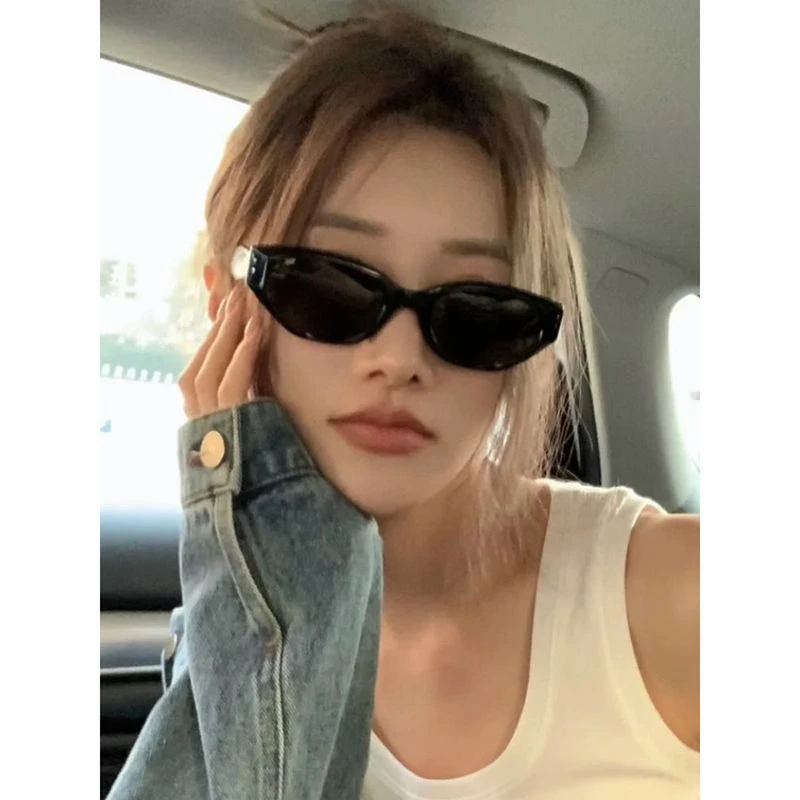 gm时尚墨镜2023新款欧美复古猫眼高级感方圆脸显瘦太阳眼镜女韩版