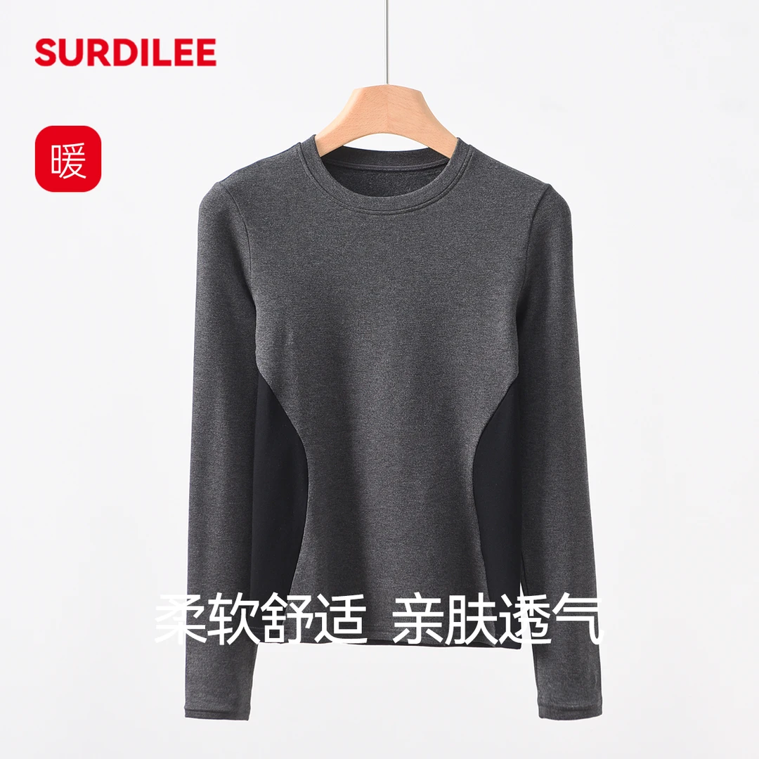 修容沙漏腰磨毛上衣打底衫长袖显瘦C25C38