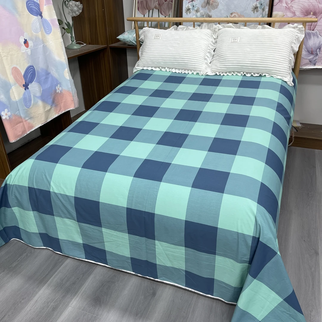 2.5×2.3米床单 加厚棉斜纹 匹马棉数码喷绘细腻厚四季【雅典绿格】