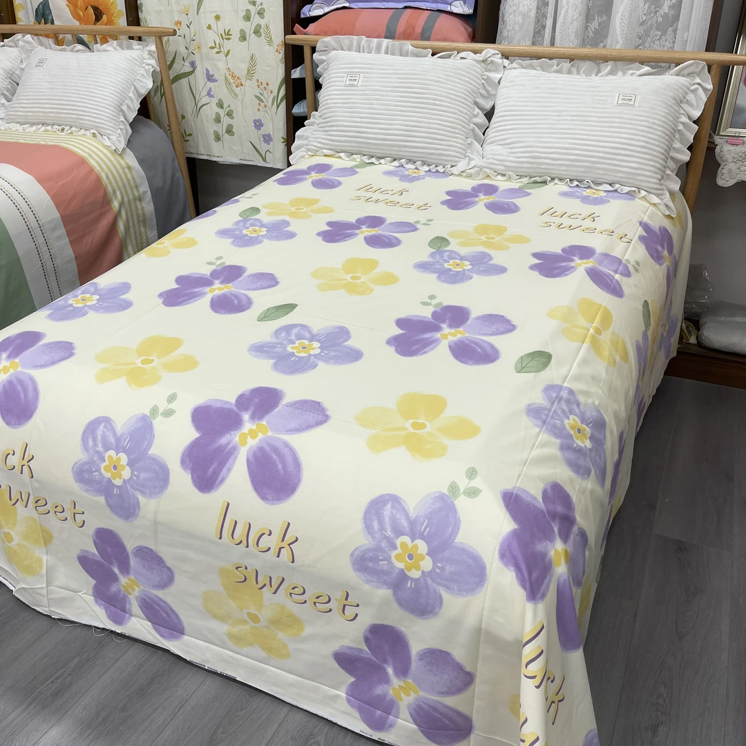 2.5米床单 正宗山东老粗布原棉特厚织造 舒适透气【幸运花朵】