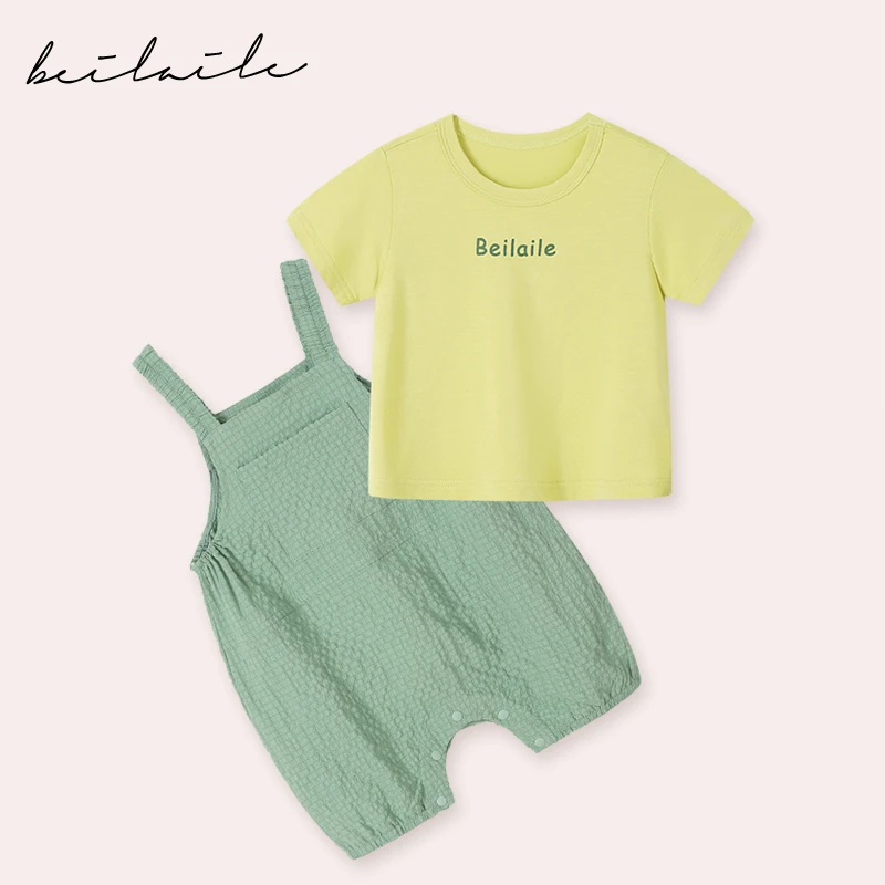 【青柠味的夏天】【痞帅慵懒风小baby】婴儿童男童女宝宝套装夏装