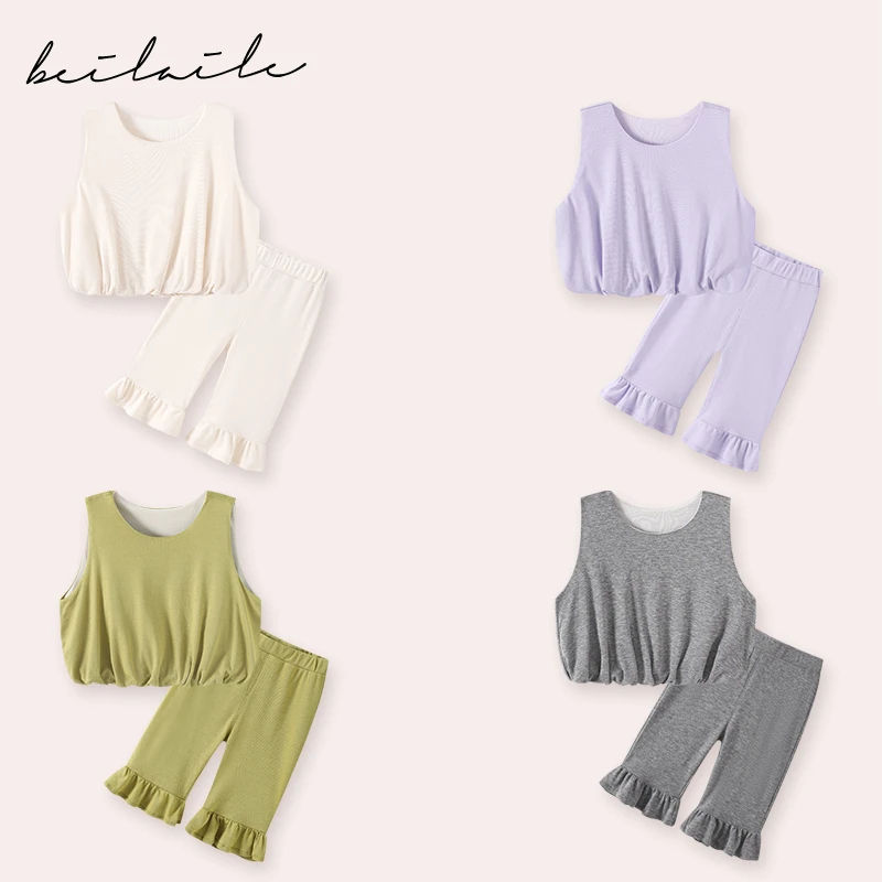 【莱赛尔套装 小乐妈咪】婴儿装男女童花苞夏装宝宝打底衫