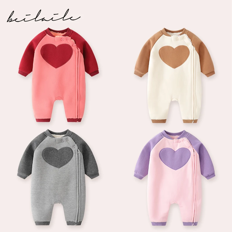 蓓莱乐0女婴儿1连体衣服2春秋装外出外套装5宝宝
