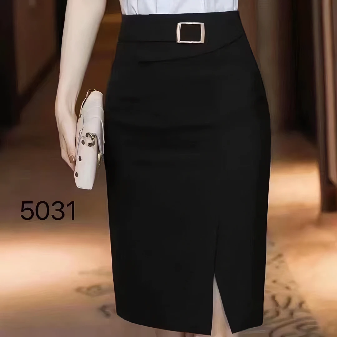 新款半身裙百搭显瘦a字裙2025气质女士开叉中长春夏免烫裙子高腰