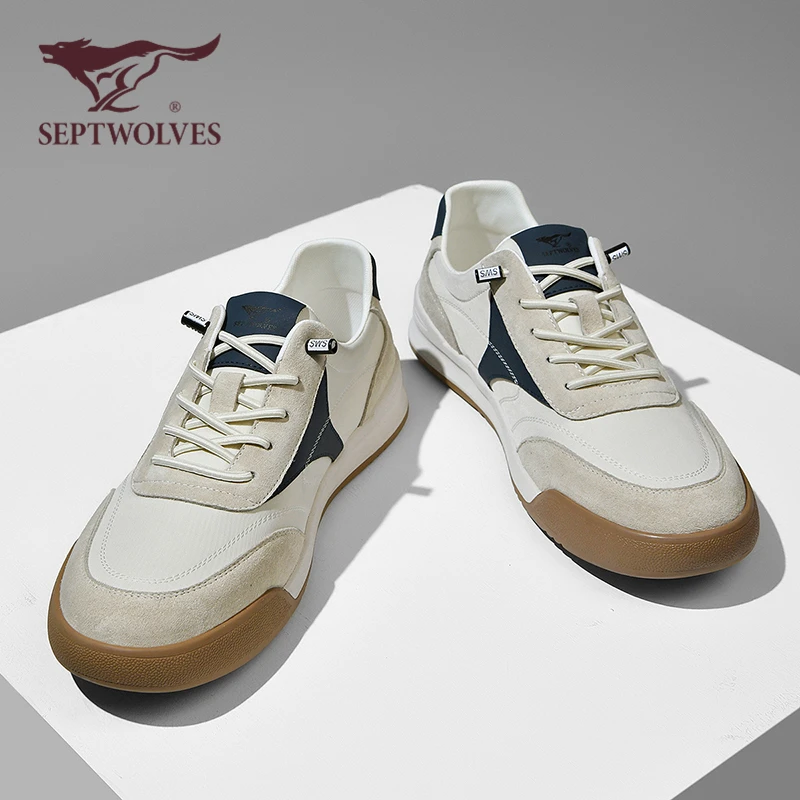 七匹狼德训男鞋2024年新款春夏透气白鞋阿甘潮鞋百搭时尚休闲板鞋
