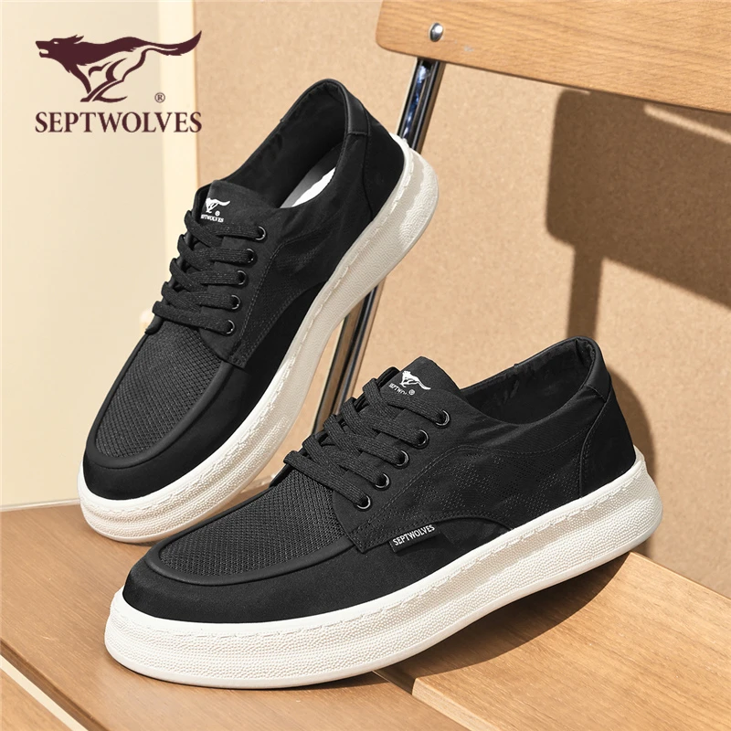 七匹狼男士休闲布鞋春夏新款镂空冰丝鞋子男网面透气帆布鞋男正品